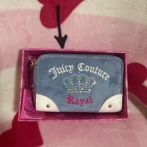 NWT Juicy Couture Royal Embroidered Blue Wallet